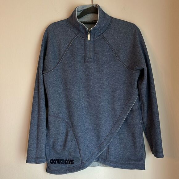 Tommy Bahama Women NFL Dallas Cowboys Reversible Onside Flip 1/2-Zip Jacket EUC - Picture 1 of 12